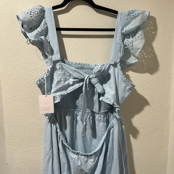 NWT Lauren Conrad Baby Blue Eyelet Summer Dress XXL - Picture 2 of 5